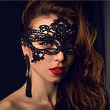 Ажурна маска на очі венеціанська таємнича, фото 2