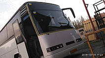 Производство и замена лобового стекла триплекс на автобусе Drogmoller E320 EuroComet, Volvo B12-600  в Никополе (Украина). 5