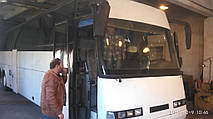 Производство и замена лобового стекла триплекс на автобусе Drogmoller E320 EuroComet, Volvo B12-600  в Никополе (Украина). 18