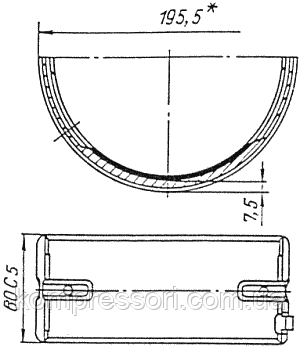 Вкладка шатуна Н265-2-3 на компресор 4М10-40/70