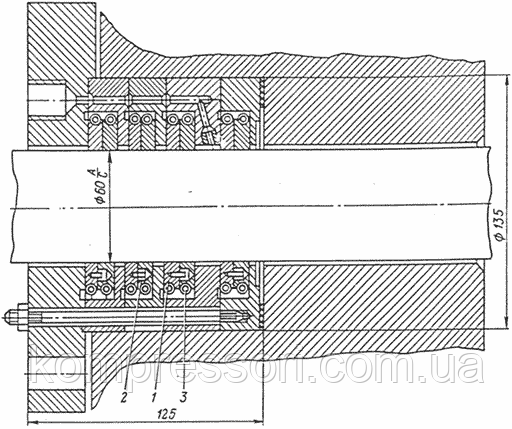 Сальник  ⁇  60-4 на компресор 2ВМ10-50/8 і 4ВМ10-100/8