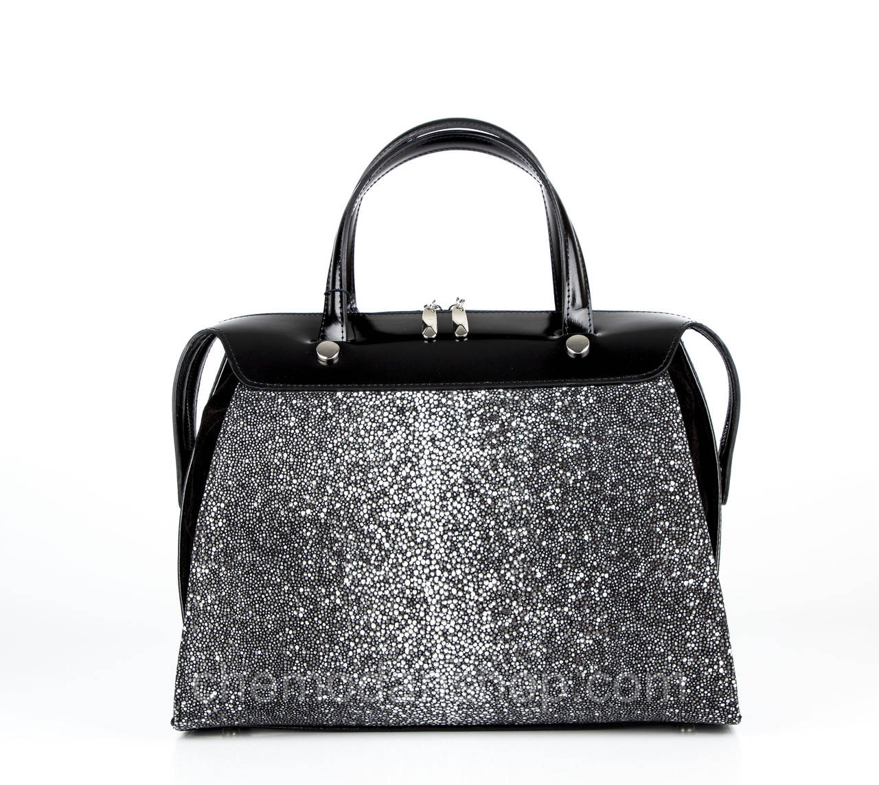 Сумка жіноча Assa 1177б-1 чорна зі вставкою "під ската"