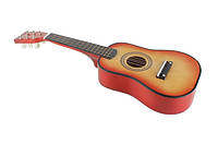 Игрушечная детскаяя гитара с медиатором M 1369 музыкальная игрушка деревянная 58 см (Оранжевый)