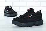 Чоловічі зимові кросівки Fila Disruptor II Black Winter (з хутром), фото 9