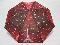 Женский зонт полуавтомат хамелеон с Эйфелевой башней бордовый
