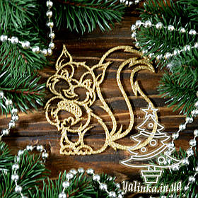 Новорічна прикраса Білочка золото 5 шт БІЛ001