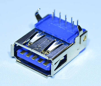 Гніздо USB-А-v3.0 монтажне кутове на плату 1-1054, Китай