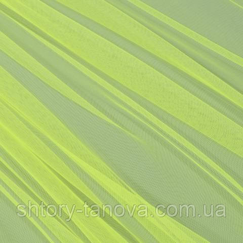 Тюль мікро-сітка, однотонний, яскраво-салатовий, фото 1