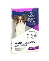 Капли на холку Ultra Protect от блох и клещей для собак весом 1.5 - 4 кг