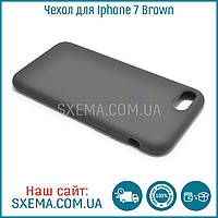 Чохол-накладка для Iphone 7 силіконовий Silk Silicone Aque Темно-коричневий