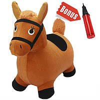 Іграшка-стрибун Конячка Brown Hopping Horse, Activity Toy, Outdoors Ride On Bouncy Animal Play Toys