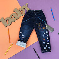 Зимні джинси на махрі для хлопчика 1-2-3-4 роки ОПТОМ