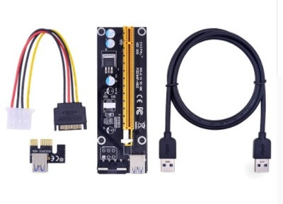 Райзер USB 3.0 PCI-E 1X — 16X Riser USB 3.0 для відеокарт 60 см PCI express adapter плата розширення