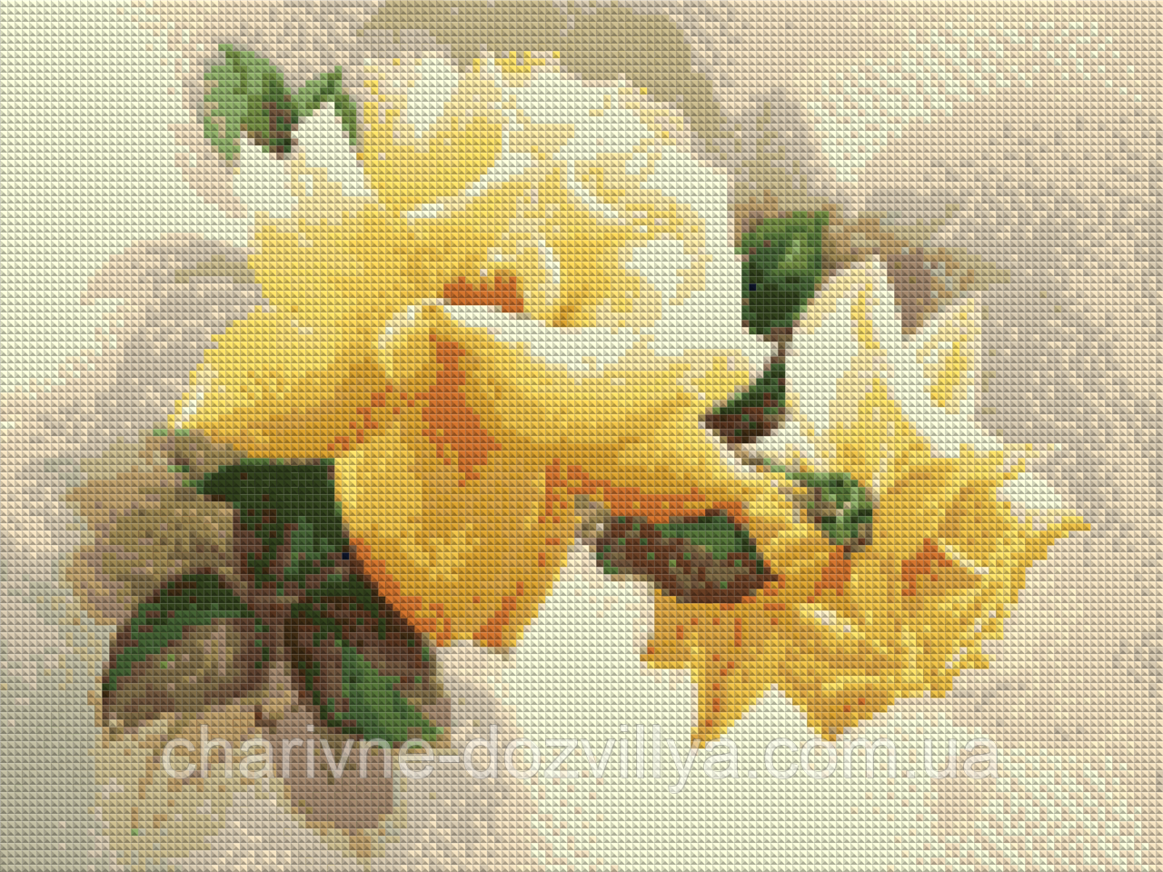Набор алмазной вышивки (мозаики) "Желтые розы". Художник Jill Kirstein - фото 2 - id-p47846341