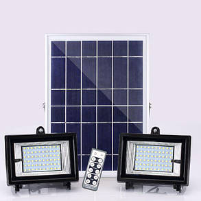 Прожектор подвійний на сонячній батареї SL383В 2х24W IP65 Код.59374, фото 2