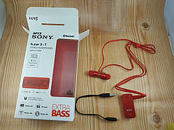 Бездротова стереоблютуз гарнітура (навушники) Sony MDR-EX700BT + mp3 — КРАСНА — оригінал