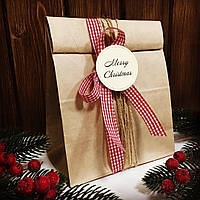 Бирка 12 шт "Merry Christmas" молочная