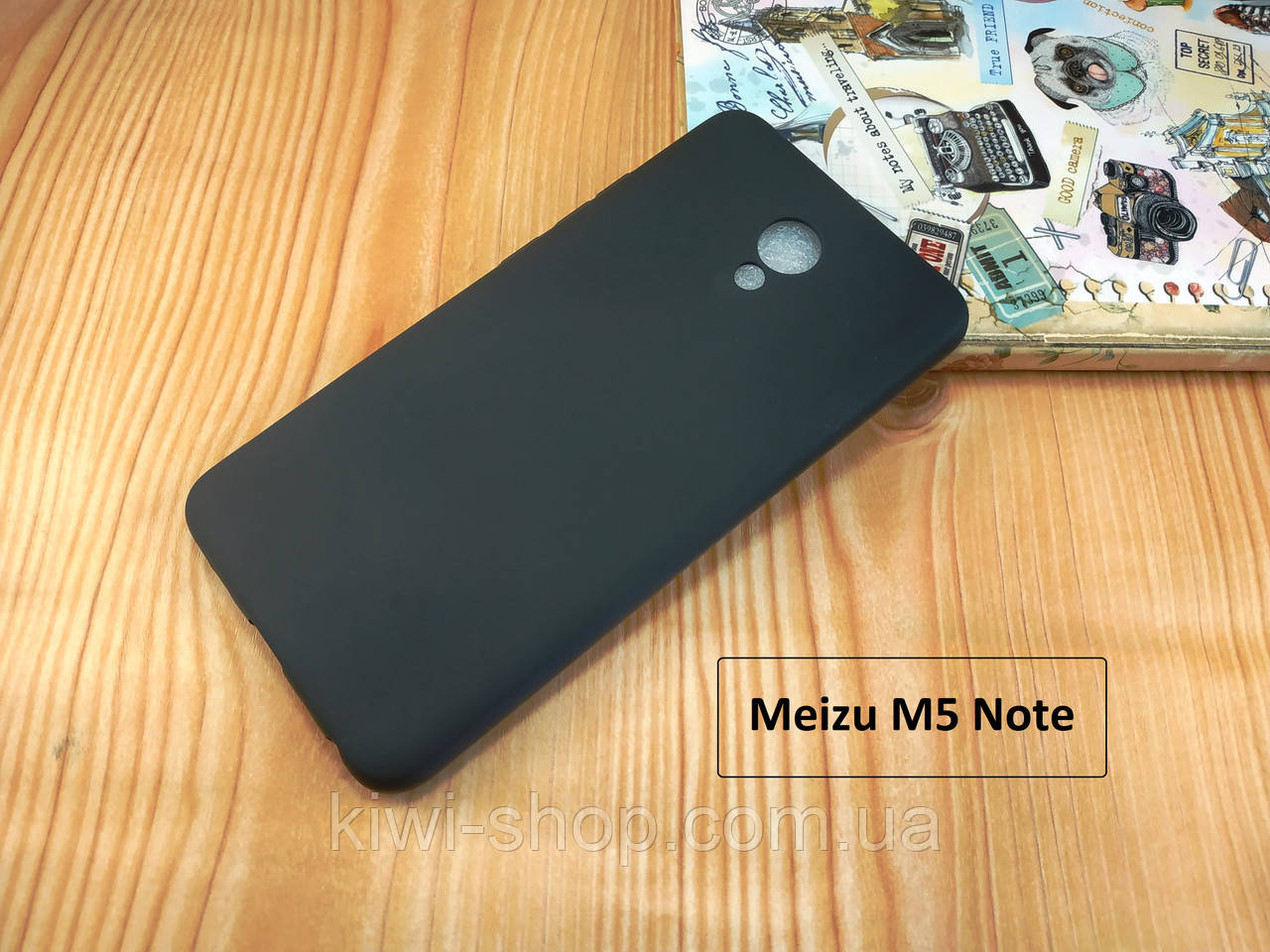 Силіконовий чохол бампер для Meizu m5 Note чорний матовий TPU