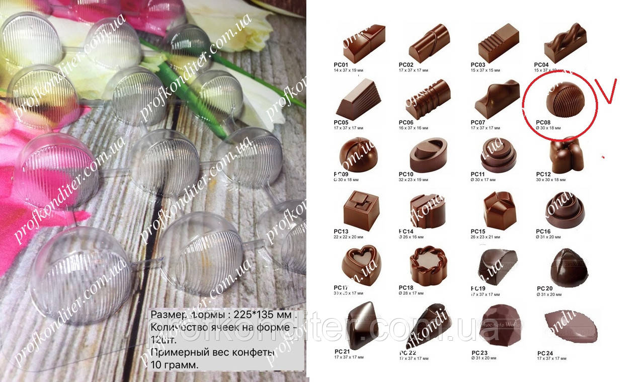 Пластикова форма для шоколадних цукерок №1, фото 1