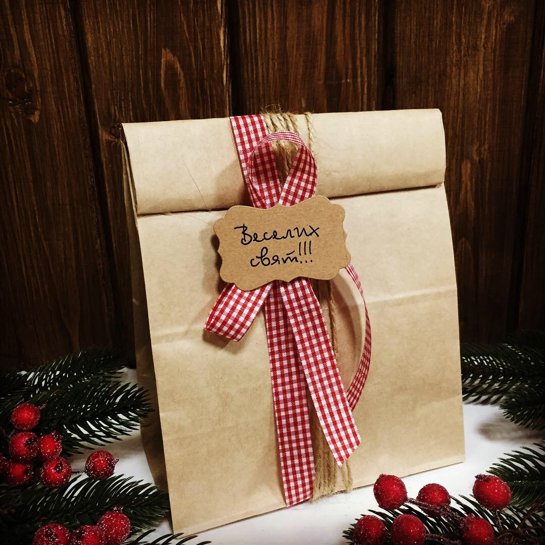 Бирка 12 шт "Веселих свят" крафт, фото 1