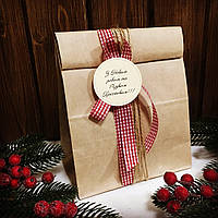 Бирка 12 шт "З Новим Роком та Різдвом Христовим" молочна