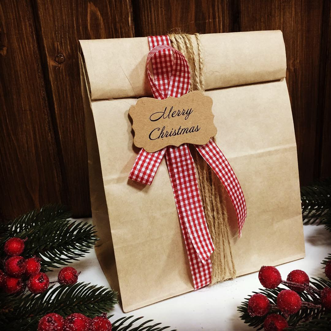 Бирка 12 шт "Merry Christmas" крафт, фото 1
