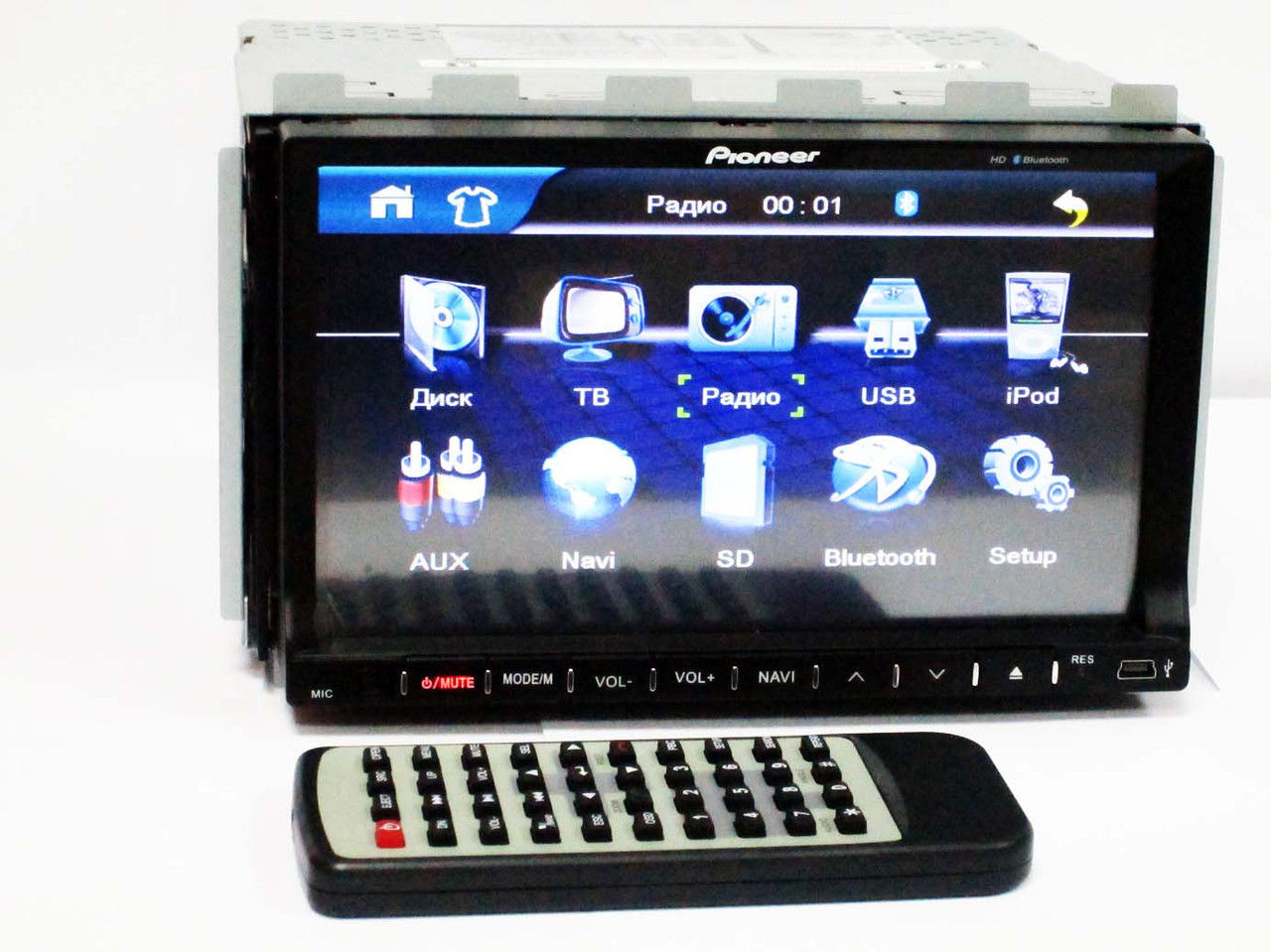 2din PI-803 7” DVD+USB+TV/FM-тюнер