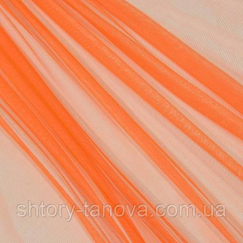 Тюль міні-сітка, однотонний, оранж, фото 1