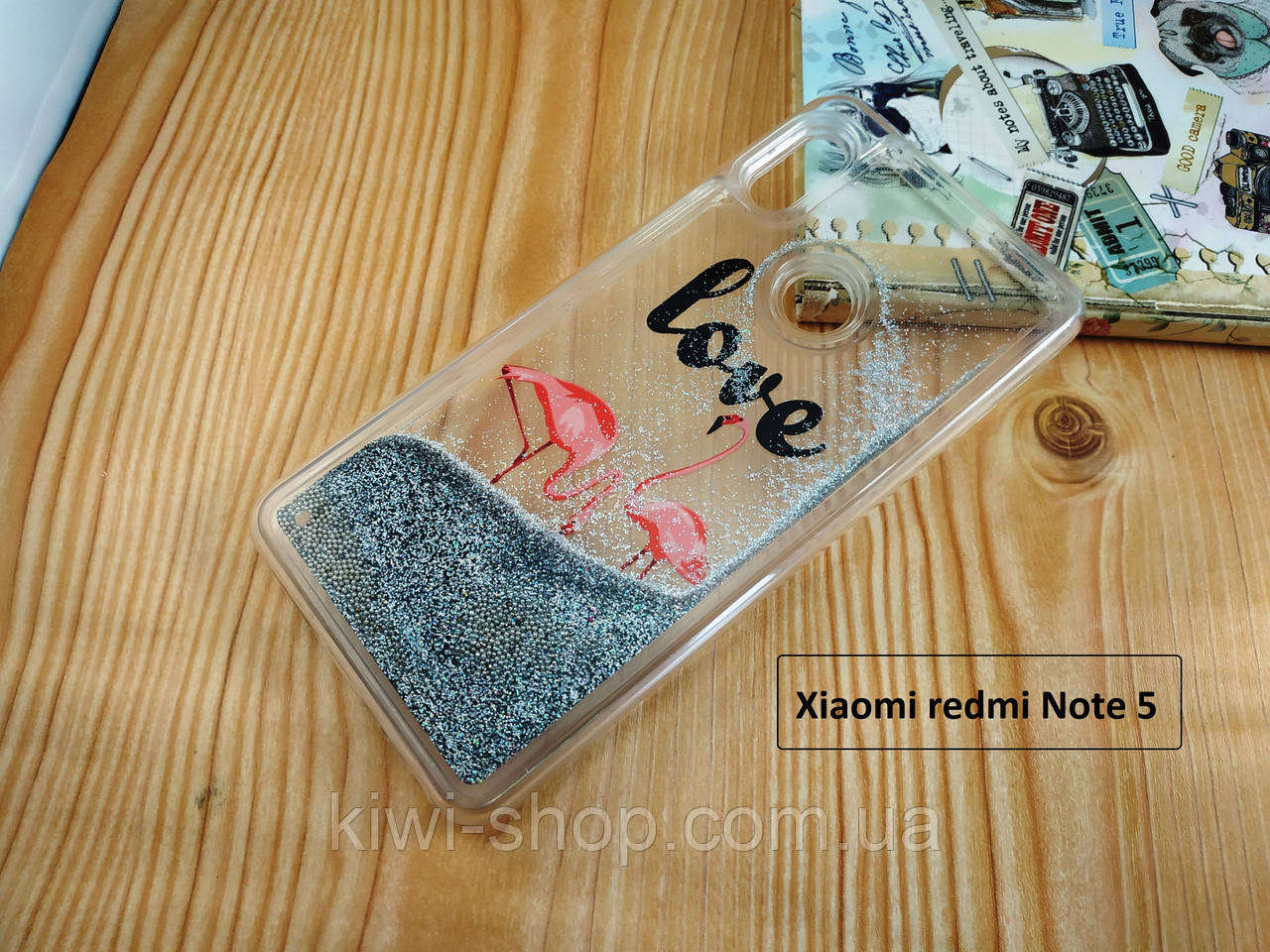 Чохол переливу "Фламінго LOVE" для Xiaomi redmi Note 5/ Note 5 Pro — силікон + пластик