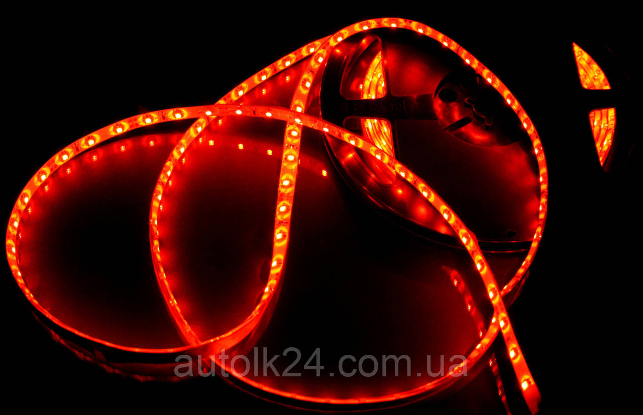 Світлодіодна Led-стрічка SMD 3528 24 V (вологозахисна) Колір Червоний (Red)