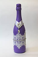 Декор пляшок на весілля - Сяйво розкоші, фіолет