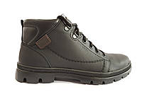 Зимние ботинки мужские кожаные черные Mida 14749