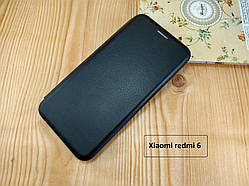 Чорна магнітна чохол-книжка для Xiaomi redmi 6 з візитницею