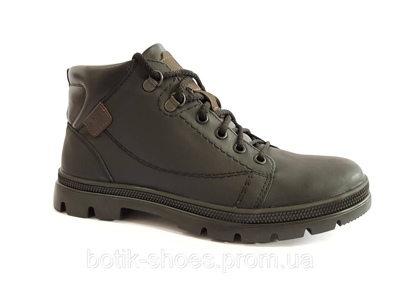 Зимние ботинки мужские кожаные черные Mida 14749 - фото 2 - id-p397350217