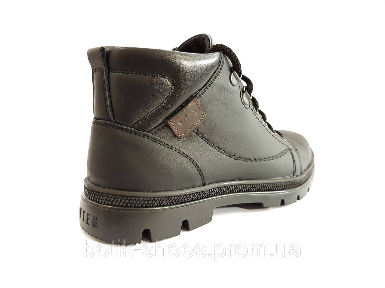 Зимние ботинки мужские кожаные черные Mida 14749 - фото 5 - id-p397350217