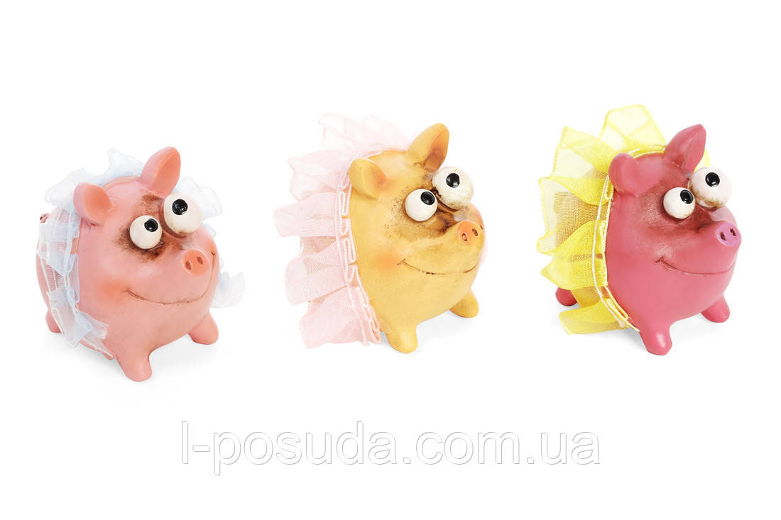 Декоративна фігурка порося балерини 9 см, 3 дизайну, фото 1