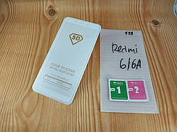 5D full glue захисне скло для Xiaomi Redmi 6A (white) повне проклеювання