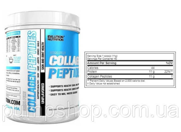 Колагенові пептиди Evlution Nutrition Collagen Peptides 440 г (США), фото 2