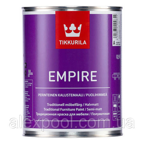 Empire від Tikkurila Алкідна фарба для фарбування меблів А 0,9 л