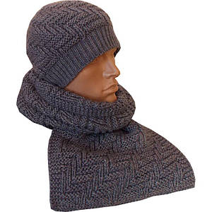 Шапка бікі та теплий шарф ручної в'язки