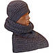 Зимова шапка і шарф ручної роботи, фото 5