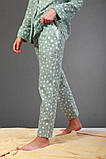Піжама жіноча, м'ятна в білі зірочки. Домашній одяг. Women's Pajamas. Піжама жіноча. Домашній одяг, фото 10