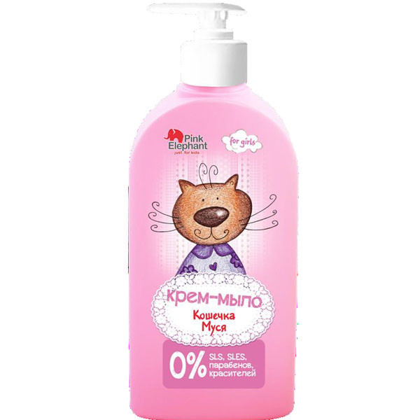 Крем-мыло для девочек (Кошечка Муся) - Pink Elephant 250мл. - фото 1 - id-p66714726