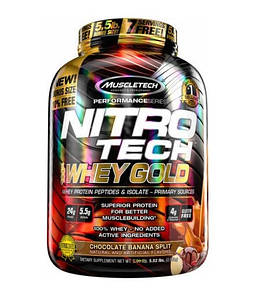 Ізолят сироваткового протеїну MuscleTech Nitro-Tech Whey Gold 2500 г (+пептиди)