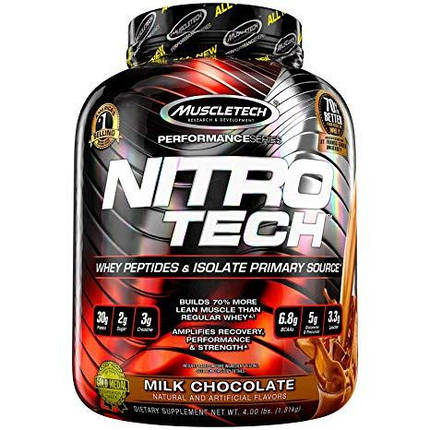 Ізолят сироваткового протеїну MuscleTech Nitro-Tech 1800 г, фото 2