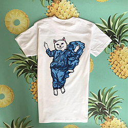 RipNDip . Біла футболка з котиком. Бірки є. XS