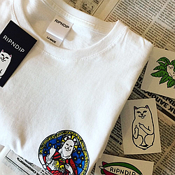 Футболка чоловіча RipNDip Lord Nermal. Чоловіча біла. Бірки Фотки оригінал XS