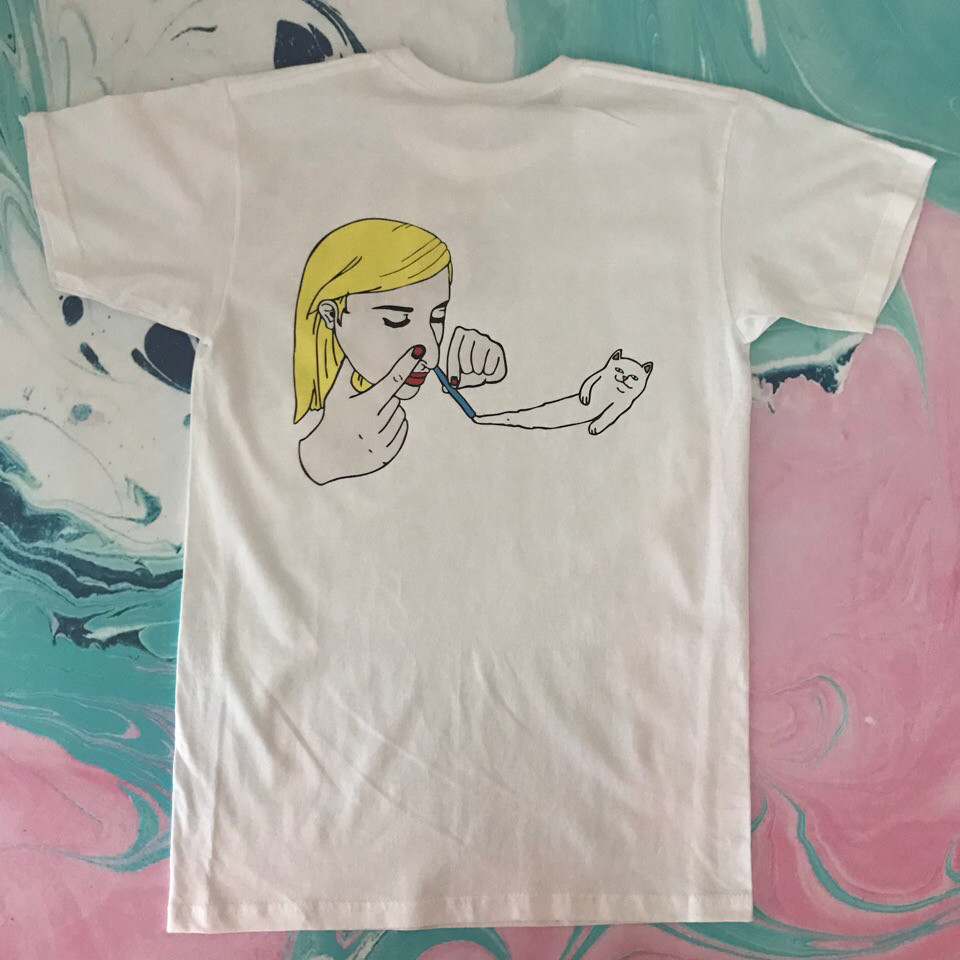 Футболка Котик-наркотик від RipNDip. Ориг бірка XS