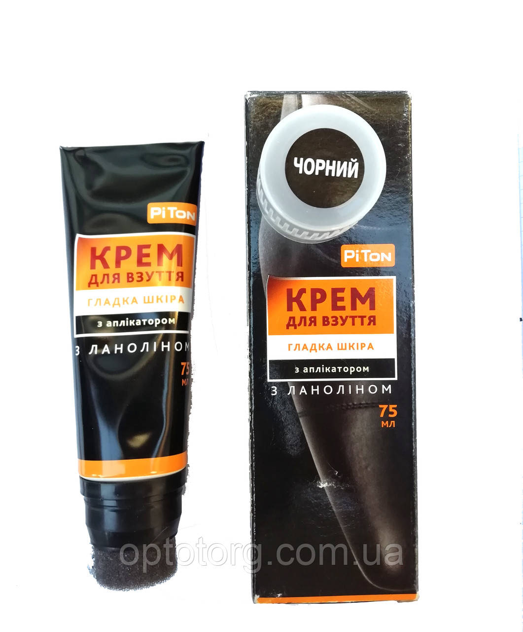 Крем Чорний для гладкої шкіри туба з губкою Пітон 75 мл