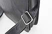 Сумка чоловіча на плече з натуральної шкіри міська для документів із широким ременем чорна, фото 6